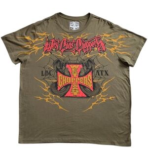 West Coast Choppers Jesse James 3XL Green Cobra Biker Tee Shirt​